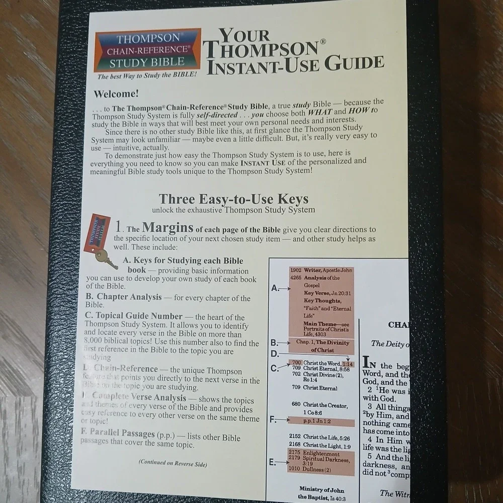 The Thompson Chain Reference Study Bible  NKJV Thumbed Index Black Bonded...